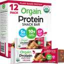Orgain Organic Vegan Protein Bars, Peanut Butter Chocolate Chunk - 10g Plant Based Protein, Low Calorie Healthy Snacks, No Lactose or Soy Ingredients, Gluten Free, Non-GMO - 1.41 Oz (Pack of 12)