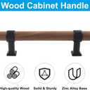 Piutouyar 4 Pack Wood Cabinet Pulls, Wooden Drawer Handle, 96 mm/3-3/4 inch Hole Centers Knob Pull Handles with Screws, Wood Dresser Knobs Pulls for Kitchen, Cabinet, Drawer, Cupboard(Brown)