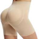 Padded Underwear for Women Butt Lifter Seamless Booty Pads Butt Enhancer Panties Lace Shapewear Boyshorts (Medium)