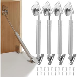 4 Pack Drop Down Gas Struts, 100N/22LBS Gas Spring Hinge,with 90 Degree Page Turning Axis,Struts Lid Drop Down Hinges for Drop-Front Desk Downward Slowly Such as Fold-Down Desk, Flap Lid