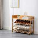 latifolia Bamboo Shoe Rack, 4-Tier Shoe Rack Organizer for Entryway, Living Room(Nature, 31.4''L), 4 Tier-31.50''L