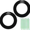 Maasechs 2 Pieces Door Protecting Holiday Wreath Pad with Ties Rubber Pad Door Protector Prevent Scratches for Christmas Seasonal Decorative Protection Walls Glass (Fits 30 to 33 Inch Wreaths, Black)