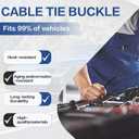 150Pcs Nylon Universal Cable Tie Buckle - New Multifunctional Nylon Zip Ties With Pin & Button Design Plastic Cable Ties Tool Fasteners Car Body UV Resistant Zipties for Car Daily Repair