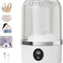 Portable Mini Washing Machine, Underwear Washer, 2025 New Mini Automatic Washing Machines, Rechargeable Cordless Washing-Machine, Compact Travel Laundry for Bra, Underwear, Socks (white)