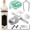 Upgrade 1222 Cartridge Replacement Kit with Removal Tool 104421 & Handle Adapter 116653 - Compatible with Moen Posi Temp Tub/Shower Faucets, Durable Brass Construction (Upgraded)