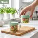 2 x METAPACK 9 Pack 4 oz Food Storage Containers with Twist Lids, BPA-Free Plastic Portion Cups with Labels, Reusable Snack Containers for Sauces, Dips, Meal Prep, Microwave Dishwasher Freezer Safe