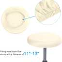 PATIKIL 9.5" Round Bar Stool Cover, 2 Pack Washable Elastic Stool Cover for Diameter 11"-13" Chair, Cream