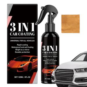 Car Coating Spray - 120ml Coat Car Wax,Scratch Polish with Towel, Waterless Car Wash for Automotive Refurbishment Restoration Cleaning Detailing