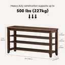 Taitiy Shoe Bench Storage Rubberwood, Entryway Bench with 3-Tiers Height Adjustable, Shoe Rack Front Door Entrance Organizer for Hallway Living Room, Mudrooms, Walnut,39.4"