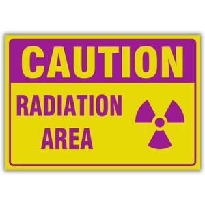 Caution - Radiation Area OSHA Sign with Symbol, 10 x 7 Inches, 120 Mil Plastic, UV Protected, Weather Resistant, Waterproof, Durable Ink, Easy To Mount