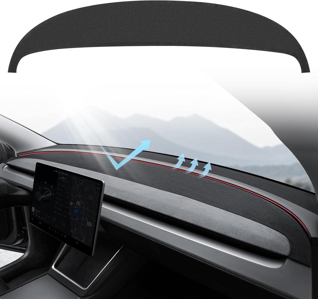 Dashboard Cover for Tesla Model Y Juniper,[Anti-Glare and Sun Protection] Suede Dashboard Pad Dash Mat Compatible with Tesla 2025-2026 New Model Y Accessories