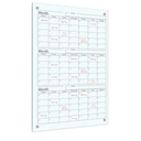 Glass Whiteboard Calendar Dry-Erase White Board Planner Glass Large Wall Mounted Calendar with Marker Tray for Wall Home or Office(Transparent,36" X 24",3 month