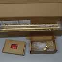 TONIAL Curtain Rods 32 to 115 Inch(2.6 to 9.6 ft), Telescoping Splicing 3/4 Single Rods for Windows 66 to 120 Inch Decorative Drapery Rod with Translucent Diamond Finial, Luxury Gold