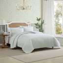 Laura Ashley - Soft & Lightweight Twin Quilt with Matching Sham