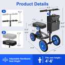 Knee Scooter for Adults for Foot Surgery, 11in Front Wheel Heavy Duty Knee Walker for Broken Foot, 350lbs Capacity Foldable Scooter Crutch Alternative with Disc Brake, Black