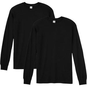 Gildan Adult Heavy Cotton Long Sleeve T-Shirt, Style G5400, 2-Pack (Medium, Black)