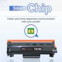 Compatible TN760 Toner Cartridge and DR730 Drum Unit Replacement for Brother TN 760 TN-760 TN730 DR-730 to use with MFC-L2710DW MFC-L2750DW HL-L2370DW Printer (2 Toners 1 Drum, 3 Pack)