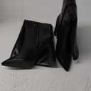 Juliet Holy Womens Pointed Toe Knee-high Boot Wide Calf Chunky Block Side Zipper Go-go Boots Size 8