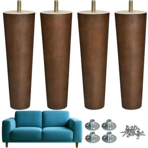 AORYVIC Furniture Leg Sofa Legs Replacement Wood 8 inch Mid Century Dresser Legs with 5/16 inch Bolt Set of 4