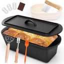QuliMetal 145.5 Bread Loaf Pan, Oval Cast Iron Bread Pan With Lid,Sourdough Artisan Bread Baking Pan, Pre-Seasoned, 3.2QT, With Sourdough Starter Kit, Sourdough Artisan Bread Baking Pan