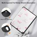 DONGKE Case Compatible with iPad 10.2 Inch 2021 2020 2019 iPad 9th/8th/7th Generation with Pencil Holder, Slim Stand Protective Case with Soft TPU Back, Auto Sleep/Wake Cover, Pink Bows