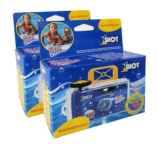 1 Shot Waterproof Disposable Camera - 35mm Underwater - 27 Exposures - ASA/ISO400 Color Film - Single-Use for Vacation, Snorkeling, Watersports - 1-Pack
