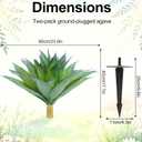 Artificial Agave Plants Set of 2, Outdoor Realistic UV Resistant Fake Plant
