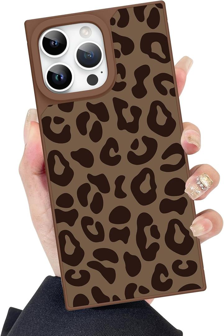 KANGHAR Designed for iPhone 16 Pro Max Case Rectangle Magnetic [Compatible with MagSafe] Brown Leopard Print Pattern Design Case Anti-Scratch Shockproof Bumper Protective Cover Brown
