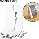 Lulonpon 4 Pieces Book Ends, Bookends, Books End for Shelves, Books End for Heavy Books, Clear Bookends, Acrylic Book Ends for School, Library,Desktop Organizer and Book Shelves
