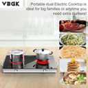 VBGK Electric Cooktop,110V 2400W Electric Stove Top with Knob Control,9 Power Levels, Kids Lock & Timer,LED touch control,Overheat Protection Electric stove,24 Inch desktop 2 burner