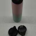 SipX Triple-Insulated Stainless Steel Water Bottle 25oz. With 3 Lids, BPA-Free Reusable Insulated Water Bottle Keeps Cold 24 Hours, (Gradiant Mint Pink)