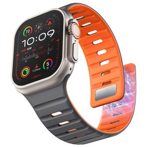 Suitisbest Silicone Magnetic Bands Compatible for Apple Watch Band 49mm 46mm 45mm 44mm 42mm 41mm 40mm 38mm for Men Women, Sport Adjustable Loop Strap for iWatch Ultra Series 11 10 9 8 7 6 5 4 3 2 1 SE