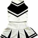 Kids/Girls' Cheerleader Costume Uniform Cheerleading Children Dress Outfit Halloween (White, M)