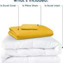 Nestl Twin Duvet Cover Set with Comforter Insert - Yellow 3 Piece 68x90 Duvet Cover & 1 Pillow Sham with White Quilted Down Alternative Comforter, Ultra Soft, All Season, Twin/Twin XL With Comforter