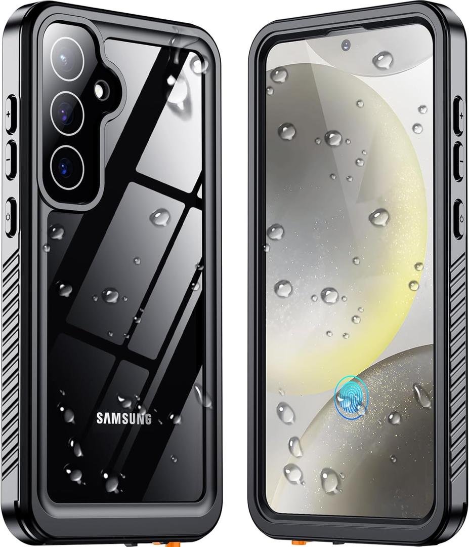 Designed for Samsung Galaxy S24 Case Waterproof, Built-in Screen & Lens Protector, Full Heavy Duty Protective Phone Case, 12FT Drop Shockproof Protection for Galaxy S24 6.2, Black