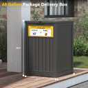 LHBGO Package Delivery Box for Outside with Sign, 48 Gallon Storage with Lockable Secure, Large Double Wall Resin Outdoor Package Delivery Waterproof