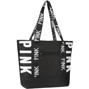 MOPERIL Travel Tote Bags for Women, Waterproof Beach Bag Spend the Night Bags for Women, Travel & Overnight Bag (Black)