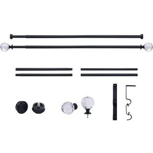 Double Curtain Rods for Windows 30 to 84 inches,Adjustable Window Curtain Rod,Easy Install,Black