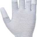 Portwest A198 Antistatic Safety Glove with PU Non Slip Fingertip Coating ANSI, Medium (M)