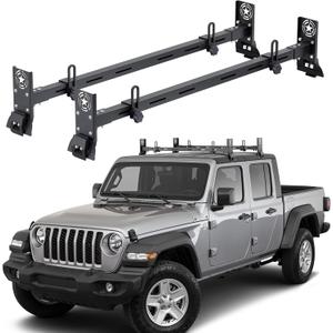 Roof Ladder Rack Fit for Jeep Wrangler 2007-2024 JK JL Gladiator JT, 2/4 Door Hardtop, Rain Gutter Mount