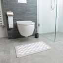 Diatomaceous Earth Stone Bath Mat - 60x39 cm Super Absorbent, Quick Dry, Non Slip Diatomaceous Earth Bath Mat with Checkered Design - Easy to Clean Stone Drying Mat for Bathroom, Kitchen, Entryway, 60x40cm