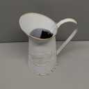 Tall French Style Farmhouse vase, Metal Vintage Vase Pitcher Flower Vase Country Jug Decorative Flower Holder for Home Decoration White -11"