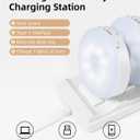 EZVALO Under Cabinet Lighting with Charging Station, 1000mAh Rechargeable Puck Lights with Remote, 3 Color Temps & 12 RGB Closet Lights, Dimmable Motion Sensor Lights for Shelf, Kitchen (6 Packs)