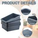 6 Pcs Commercial Bus Tubs 21.1"L x 16.9"W x 6.6"H Large Bus Bins,Gray