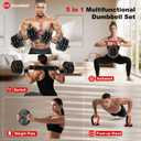 Adjustable Dumbbell Set, 20lbs, 5 in 1 Multi-Function Dumbbells | Converts to Barbell Kettlebell&Push up Stand, Free Weight Set for Home Gym Workout, Suitable for Men/Women Strength Training, Size: 20LB(10LB Pair)