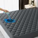 Waterproof King Mattress Protector, Noiseless King Size Mattress Pad with Deep Pocket Fitted Up to 8-21 inches, Soft & Breathable Bed Mattress Cover Washable for Home, Bedroom, Hotel (Gray)