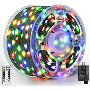 Ollny Christmas Lights 1000 LED 330 FT, IP67 Waterproof Plug in Christmas Tree Lights with Remote, 8 Modes, 3 Timers, Dimmable, House Xmas Indoor Decorations Outdoor Christmas Lights 