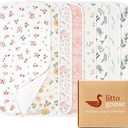 Premium 8-Pack Waterproof Baby Burp Cloths, Extra Large 13"X26" Soft Absorbent Burping Clothes for Newborns and Infants, Baby Shower Boys Girls (Floralmeadow)