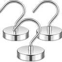 3 Pack Magnetic Hooks Large Opening, 60LBS Neodymium Magnet Hooks Heavy Duty, Strong Magnetic Hooks for Hanging, Magnet with Hooks for Cruise Cabins, Fridge, Classroom, Locker, Office