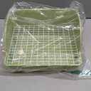 Guinea Pig Litter Box,Bunny Plastic Square Cage Toilet with Grate Rabbits Corner Litter Bedding Small Animal Pet Toilet Box Potty Trainer Pet Pan for Guinea Pig Ferret Chinchilla(Green)